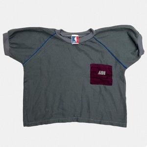 Vintage NBA cropped grey jersey / mesh tee